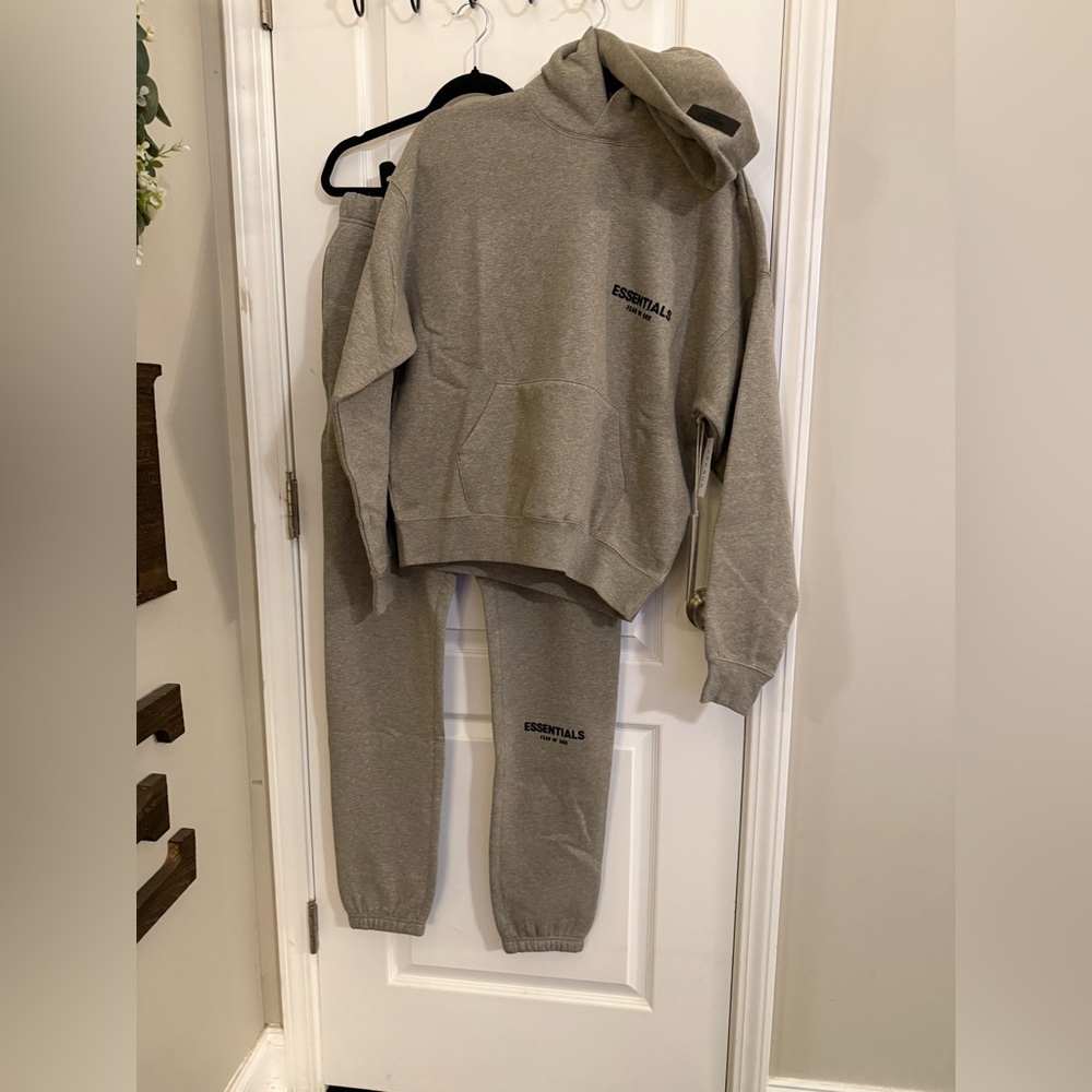 Fear of God Essentials Gray Hoodie and Sweatpants Set